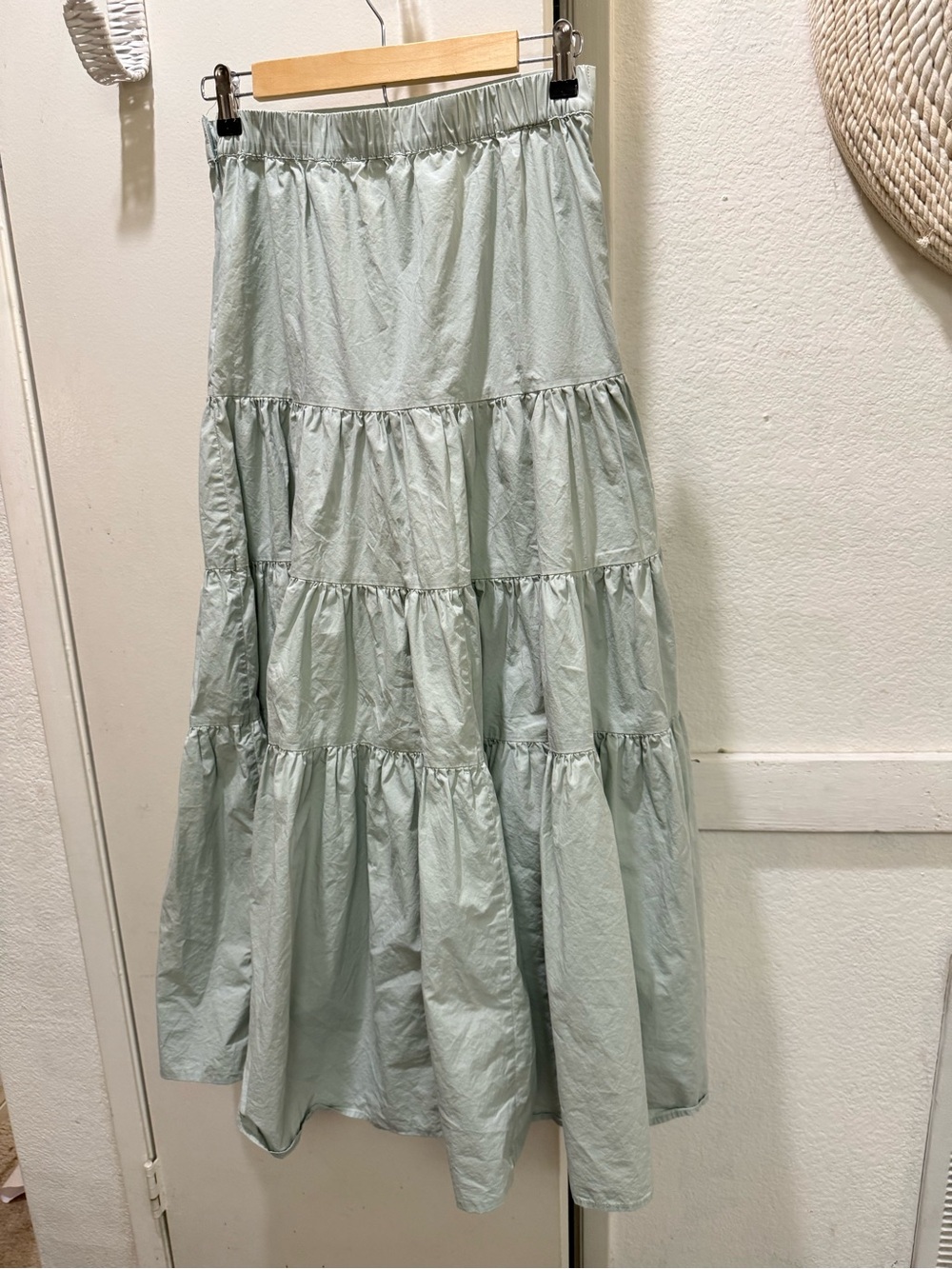 Mable tiered Maxi Skirt in Light Mint green medium